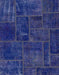 Abstract Cobalt Blue Patchwork Rug, abs1254