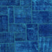 Square Machine Washable Patchwork Light Blue Transitional Rug, wshabs1254lblu