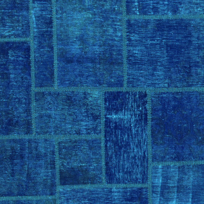 Machine Washable Patchwork Light Blue Transitional Rug, wshabs1254lblu