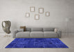 Machine Washable Patchwork Blue Transitional Rug in a Living Room, wshabs1254blu