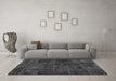 Machine Washable Patchwork Gray Transitional Rug in a Living Room,, wshabs1254gry