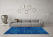 Machine Washable Patchwork Light Blue Transitional Rug in a Living Room, wshabs1254lblu