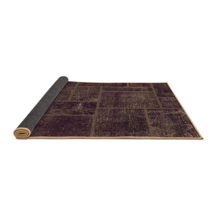 Sideview of Patchwork Brown Transitional Rug, abs1254brn
