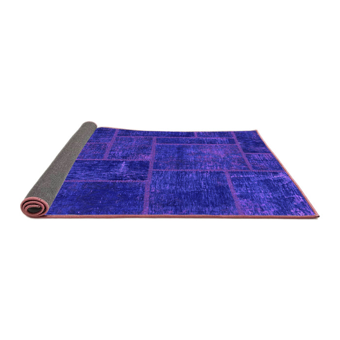 Sideview of Patchwork Purple Transitional Rug, abs1254pur