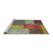 Sideview of Machine Washable Abstract Brown Red Rug, wshabs1255