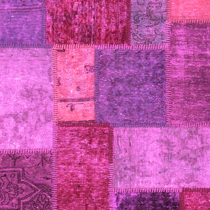 Machine Washable Patchwork Pink Transitional Rug, wshabs1255pnk