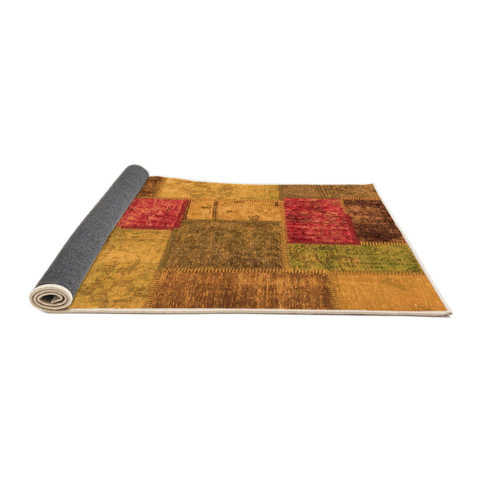 Sideview of Patchwork Orange Transitional Rug, abs1255org