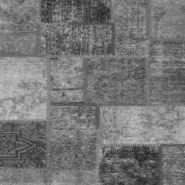 Square Machine Washable Patchwork Gray Transitional Rug, wshabs1255gry