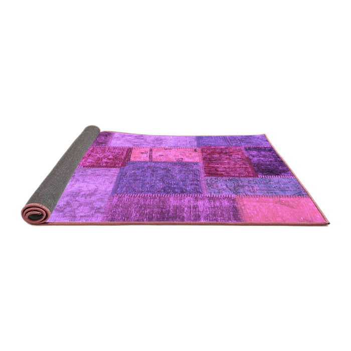 Sideview of Patchwork Purple Transitional Rug, abs1255pur