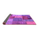 Sideview of Patchwork Purple Transitional Rug, abs1255pur