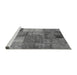 Sideview of Machine Washable Patchwork Gray Transitional Rug, wshabs1255gry