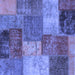 Square Patchwork Blue Transitional Rug, abs1255blu