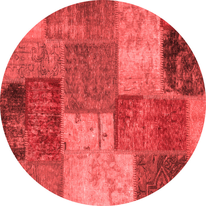 Machine Washable Patchwork Red Transitional Rug, wshabs1255red