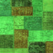 Square Patchwork Green Transitional Rug, abs1255grn