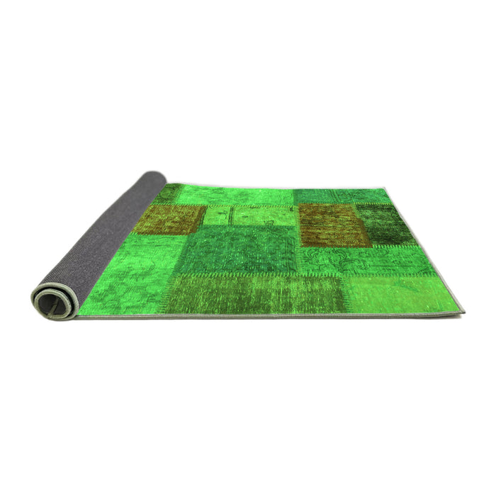 Sideview of Patchwork Green Transitional Rug, abs1255grn