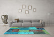 Machine Washable Patchwork Light Blue Transitional Rug in a Living Room, wshabs1255lblu