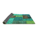 Sideview of Patchwork Turquoise Transitional Rug, abs1255turq