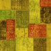 Square Patchwork Yellow Transitional Rug, abs1255yw