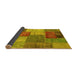 Sideview of Patchwork Yellow Transitional Rug, abs1255yw