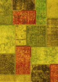 Patchwork Yellow Transitional Rug, abs1255yw