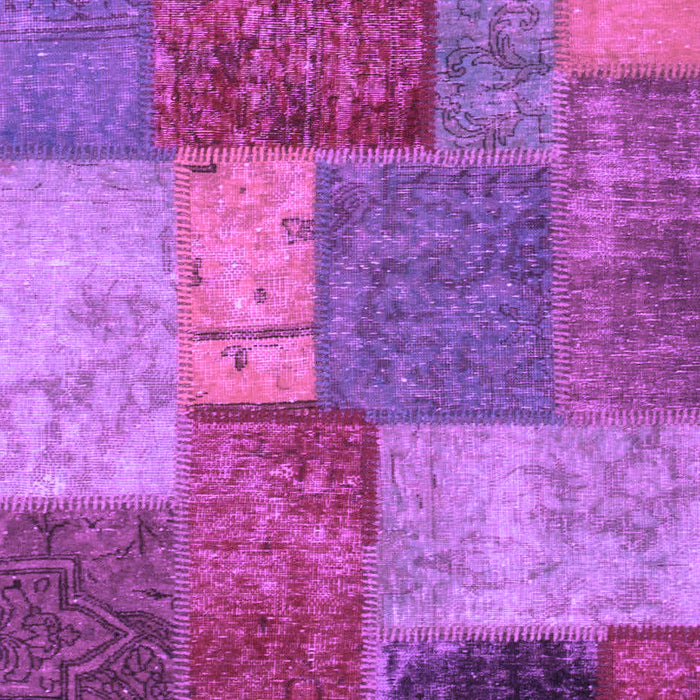 Machine Washable Patchwork Purple Transitional Area Rugs, wshabs1255pur