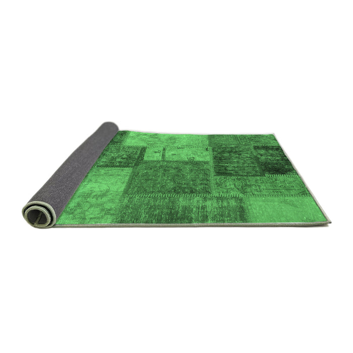 Sideview of Patchwork Emerald Green Transitional Rug, abs1255emgrn