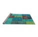Sideview of Machine Washable Patchwork Light Blue Transitional Rug, wshabs1255lblu