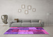 Machine Washable Patchwork Purple Transitional Area Rugs in a Living Room, wshabs1255pur