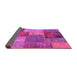 Sideview of Patchwork Pink Transitional Rug, abs1255pnk