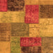 Square Machine Washable Patchwork Orange Transitional Area Rugs, wshabs1255org