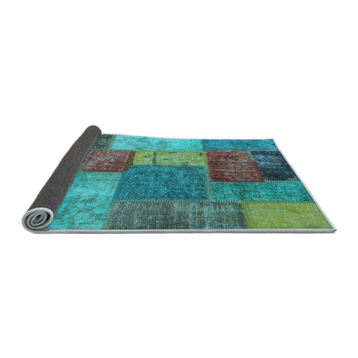 Sideview of Patchwork Light Blue Transitional Rug, abs1255lblu