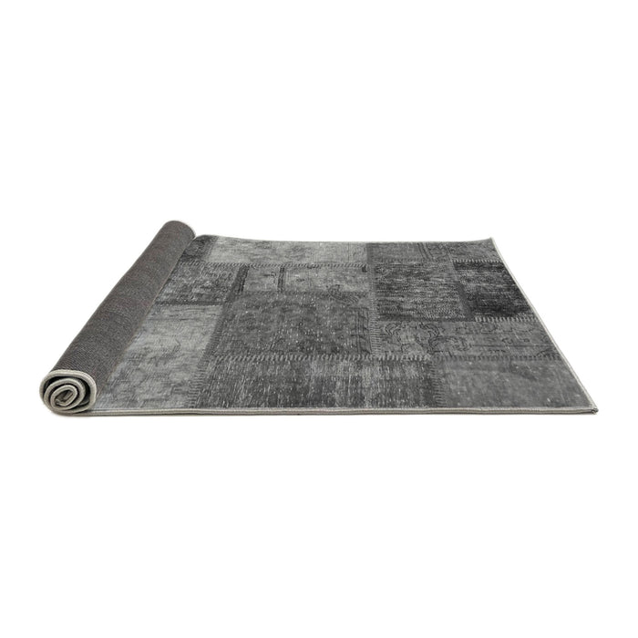 Sideview of Patchwork Gray Transitional Rug, abs1255gry