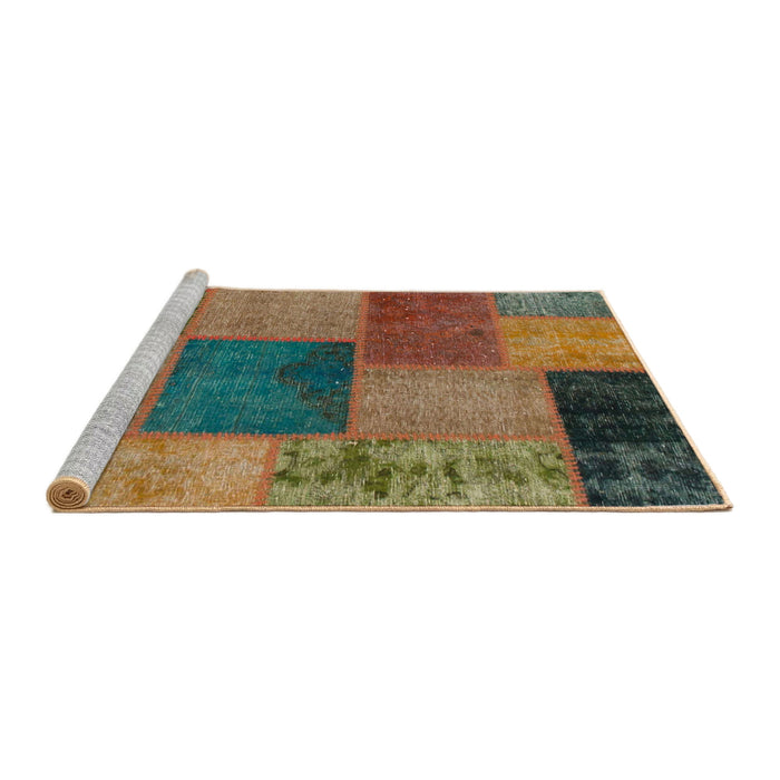 Sideview of Machine Washable Abstract Brown Rug, wshabs1256