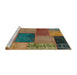 Sideview of Machine Washable Abstract Brown Rug, wshabs1256