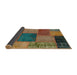 Sideview of Abstract Brown Patchwork Rug, abs1256