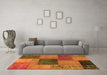 Machine Washable Patchwork Orange Transitional Area Rugs in a Living Room, wshabs1256org