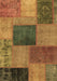 Machine Washable Patchwork Brown Transitional Rug, wshabs1256brn