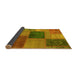 Sideview of Patchwork Yellow Transitional Rug, abs1256yw