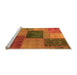 Sideview of Machine Washable Patchwork Orange Transitional Area Rugs, wshabs1256org