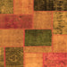 Square Machine Washable Patchwork Orange Transitional Area Rugs, wshabs1256org