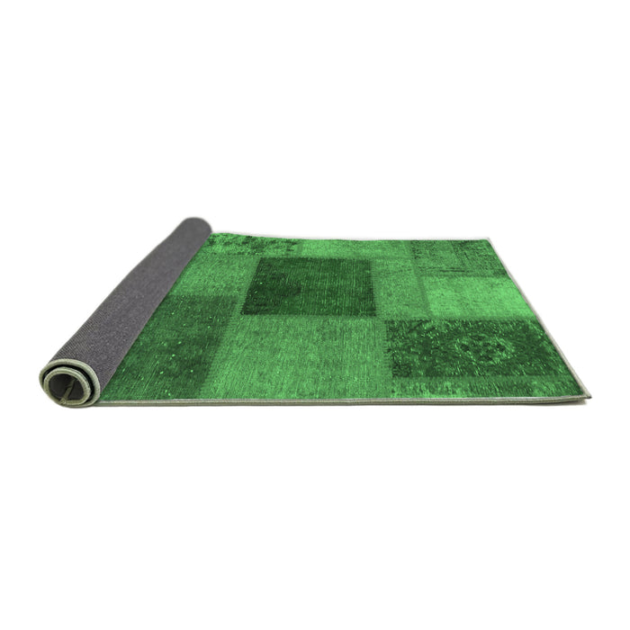 Sideview of Patchwork Emerald Green Transitional Rug, abs1256emgrn
