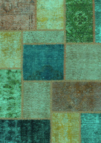 Patchwork Turquoise Transitional Rug, abs1256turq