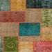 Square Abstract Brown Patchwork Rug, abs1256