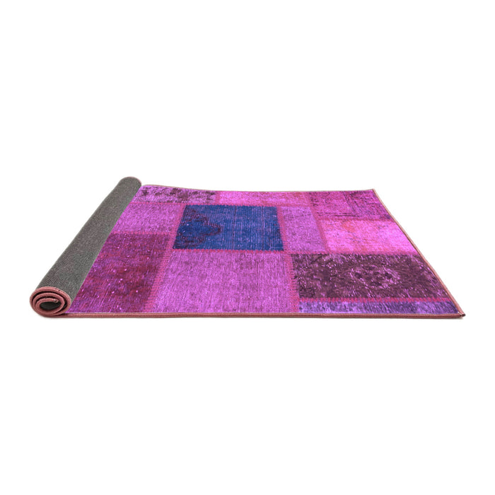 Sideview of Patchwork Purple Transitional Rug, abs1256pur