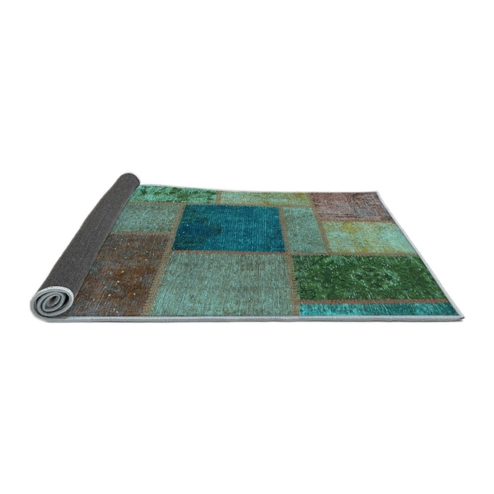 Sideview of Patchwork Light Blue Transitional Rug, abs1256lblu