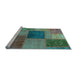 Sideview of Machine Washable Patchwork Light Blue Transitional Rug, wshabs1256lblu