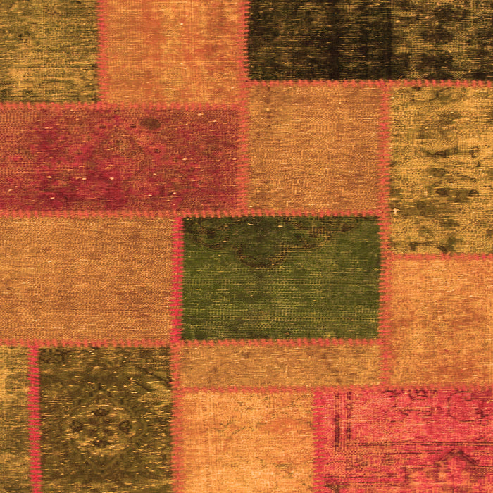 Square Patchwork Orange Transitional Rug, abs1256org