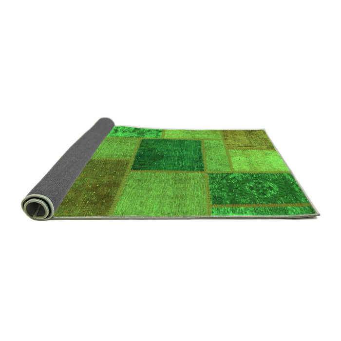 Sideview of Patchwork Green Transitional Rug, abs1256grn