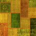 Square Patchwork Yellow Transitional Rug, abs1256yw