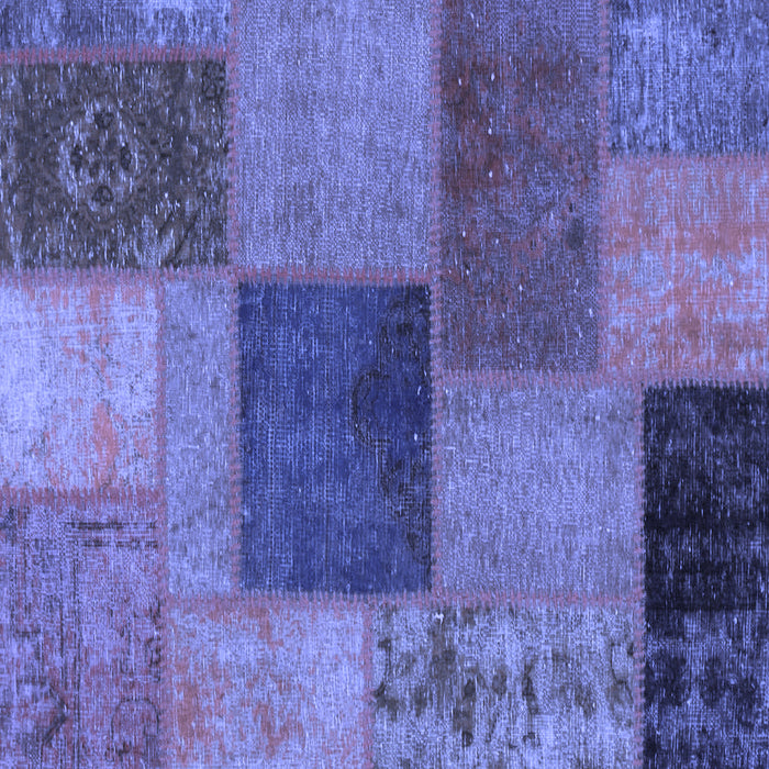 Square Patchwork Blue Transitional Rug, abs1256blu